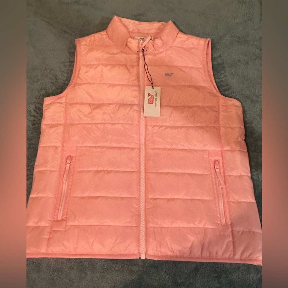 Vineyard Vines Kids Large/Ladies XS Mountain Weekend Puffer Vest Flamingo NWT - Picture 1 of 3